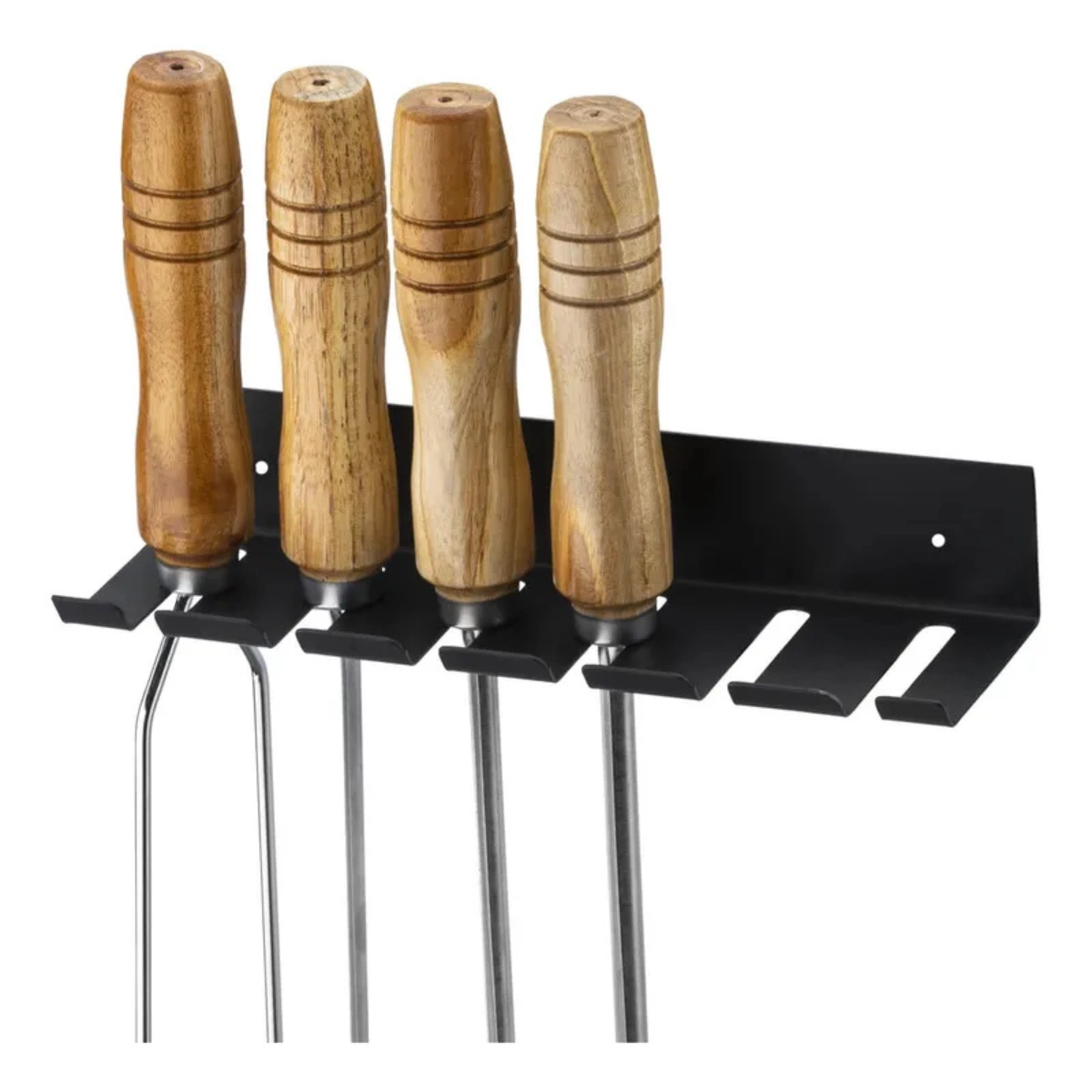 SUPORTE DE PAREDE PARA 6 ESPETOS DE CHURRASCO 26CM SCHMITT PRETO FOSCO