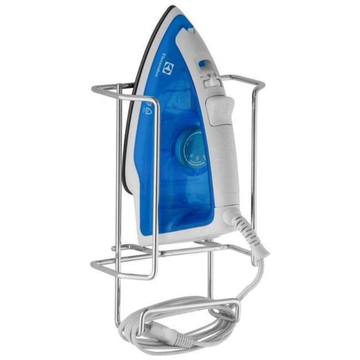 SUPORTE DE PAREDE PARA FERRO DE PASSAR ROUPA LAVANDERIA CROMADO