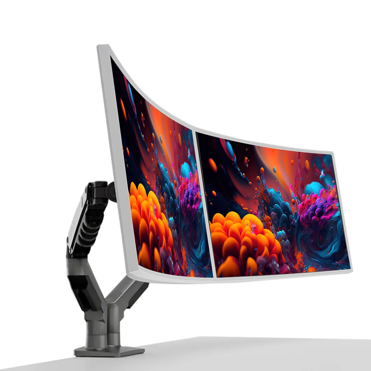 SUPORTE DUPLO ARTICULADO PARA MONITORES 17 A 35 PISTÃO A GÁS F160 