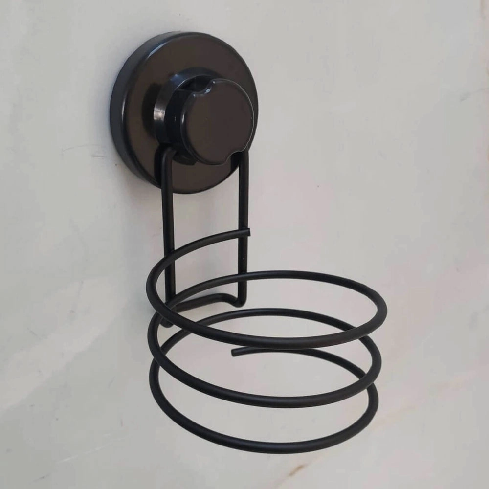 SUPORTE PARA SECADOR DE CABELO SCHMITT COM VENTOSA PRETO FOSCO SUPORTE PARA SECADOR DE CABELO SCHMITT COM VENTOSA PRETO FOSCO