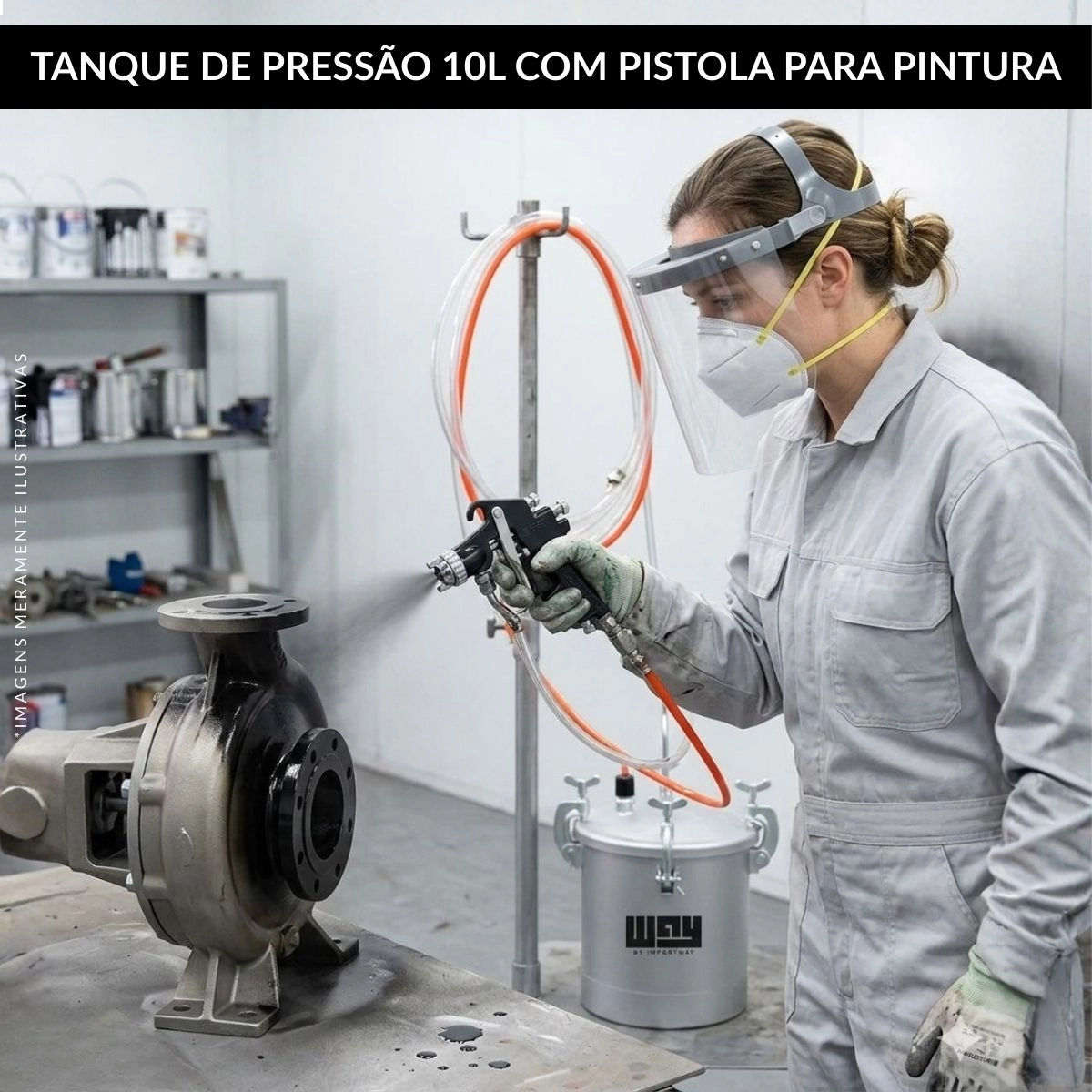 TANQUE DE PRESSÃO 10L COM PISTOLA PARA PINTURA IMPORTWAY