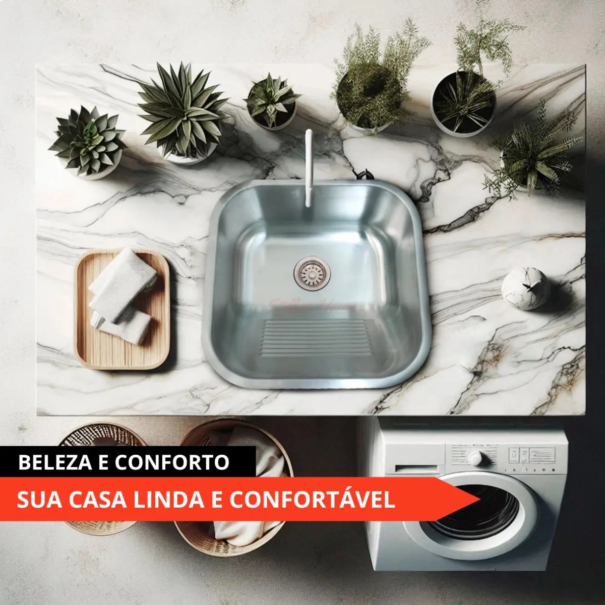 TANQUE PARA LAVANDERIA 44X44 AÇO INOX 304 BRILHANTE COM VÁLVULA STILLUS HOME TANQUE PARA LAVANDERIA 44X44 AÇO INOX 304 BRILHANTE COM VÁLVULA STILLUS HOME