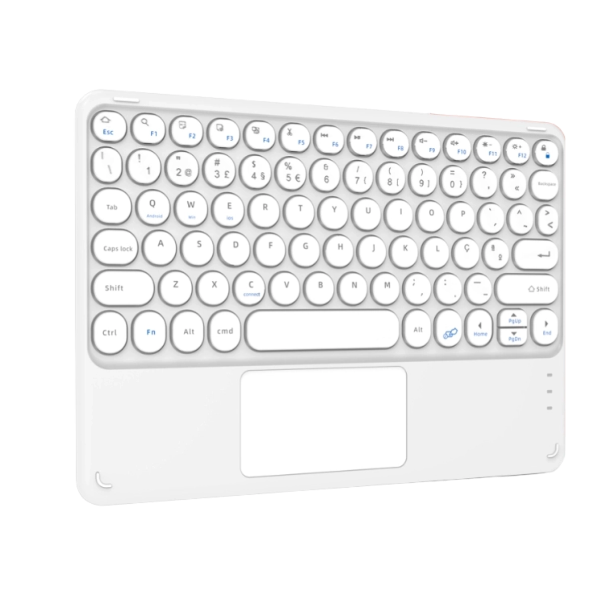 TECLADO TRACKPAD BLUETOOTH WB BRANCO TABLET IPAD E CELULAR