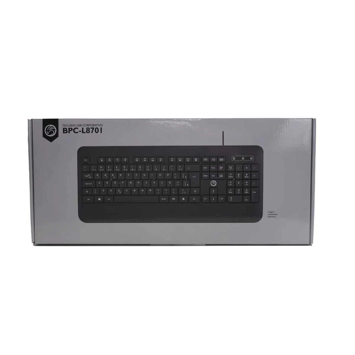 TECLADO USB CORPORATIVO COM PERFIL BAIXO PRETO - BPC 