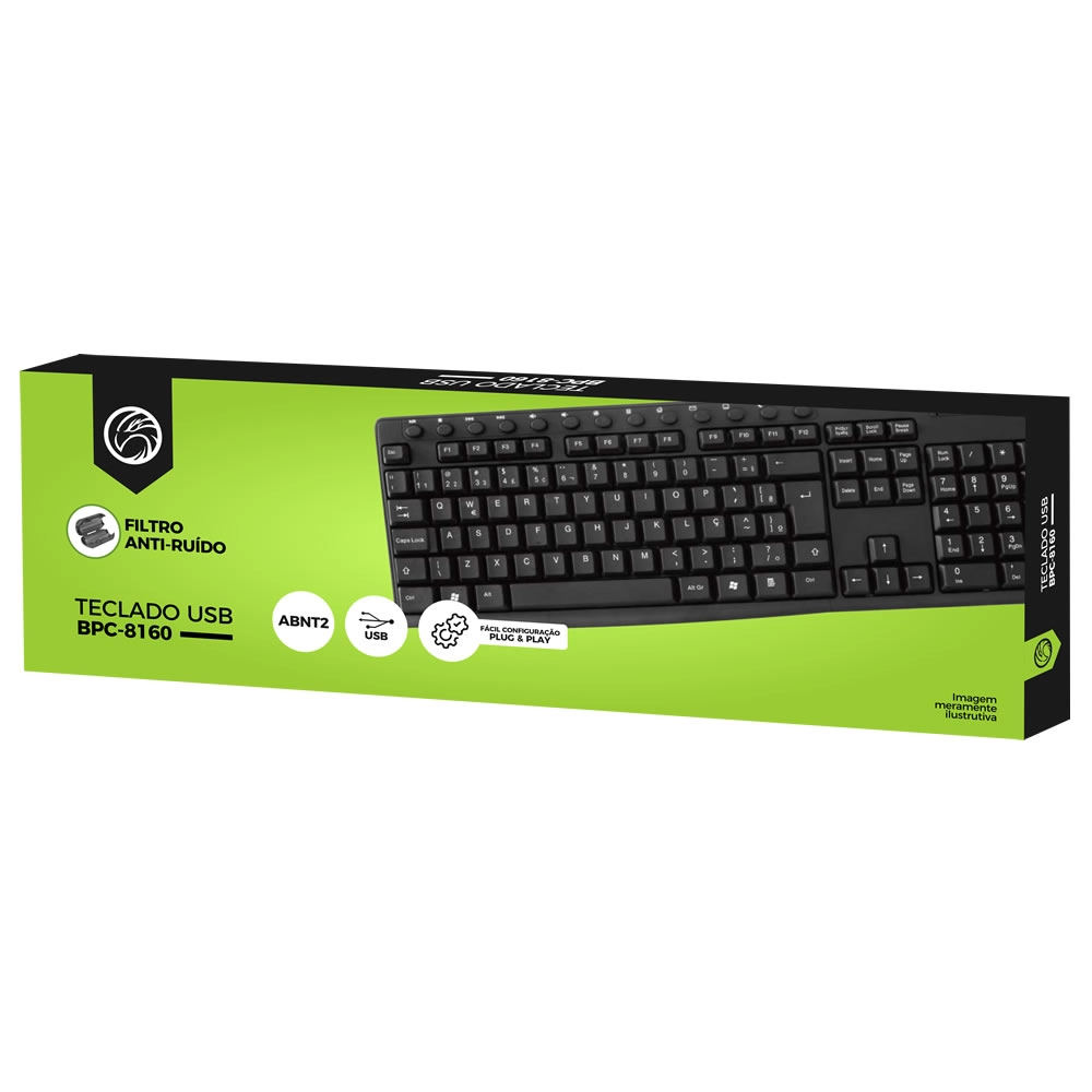 Teclado Usb Multimidia Preto Bpc 8260
