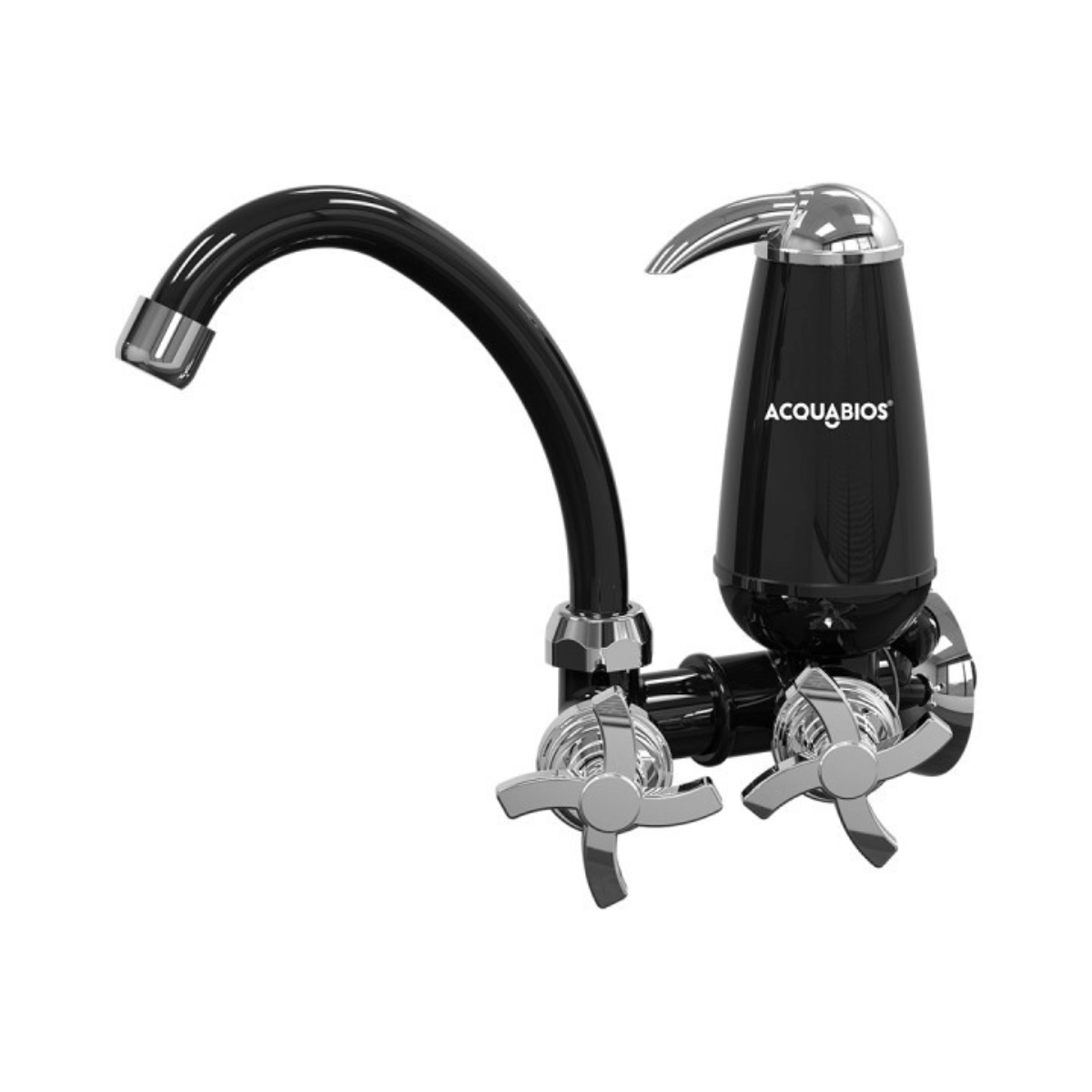 TORNEIRA COM FILTRO PRETA E05 BICA MÓVEL QUADRISETA