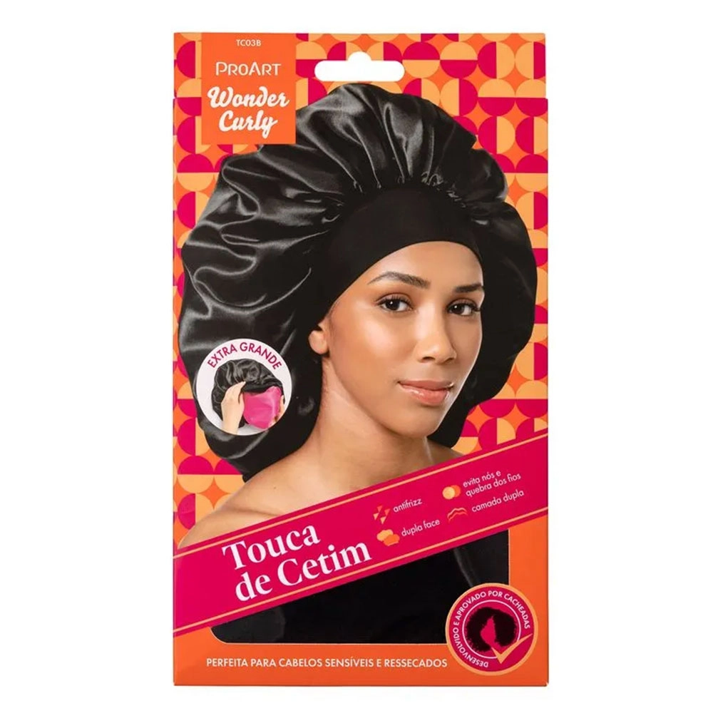TOUCA DE CETIM PROART DUPLA CAMADA TAMANHO GG PRETA