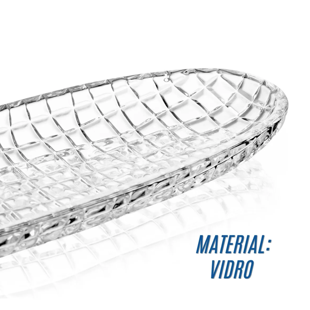 TRAVESSA DE VIDRO SOFISTICADA QUADRIX LYOR 30 X 10,X 2,5