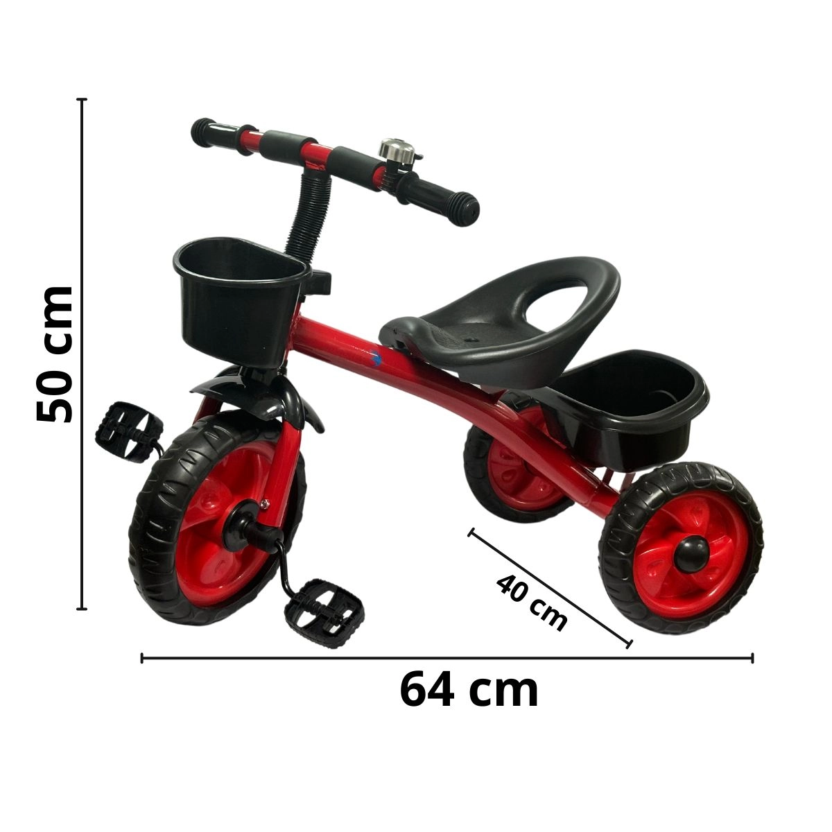 TRICICLO INFANTIL COM PEDAL PRETO E VERMELHO - IMPORTWAY