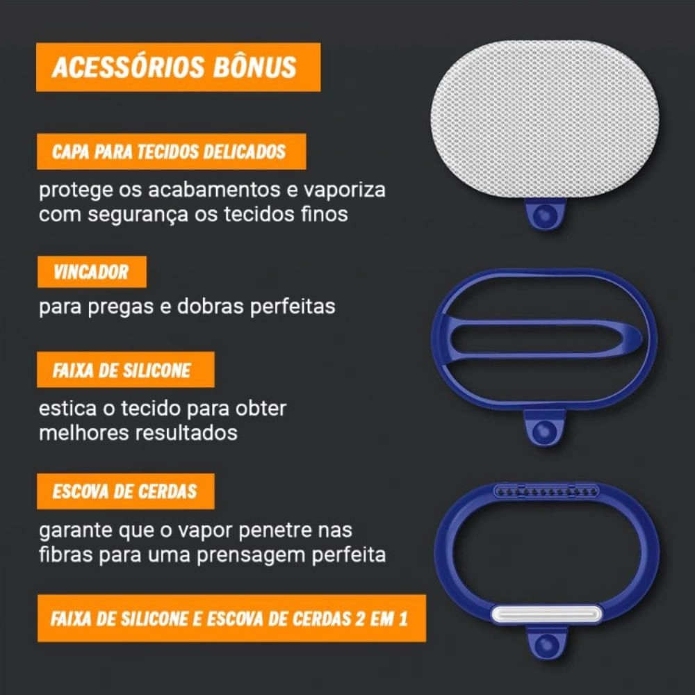 Vaporizador de Roupas, 2 em 1, Ferro de Passar, 2000W, Turbo ExtremeSteam, 127V - Azul e Preto Vaporizador de Roupas, 2 em 1, Ferro de Passar, 2000W, Turbo ExtremeSteam, 127V - Azul e Preto