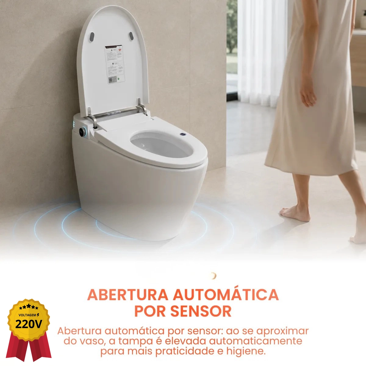 VASO SANITÁRIO SMART INTELIGENTE DIGITAL LED MULTIFUNÇÕES COM CONTROLE