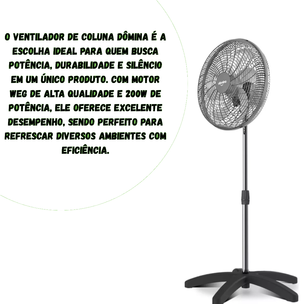 Ventilador de Coluna Dômina Oscilante 50 cm Prata Bivolt Ventilador de Coluna Dômina Oscilante 50 cm Prata Bivolt