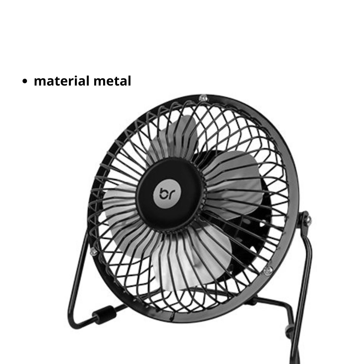 VENTILADOR DE MESA PRETO PORTATIL 15CM 5V USB BRIGHT ULTRA SILENCIOSO