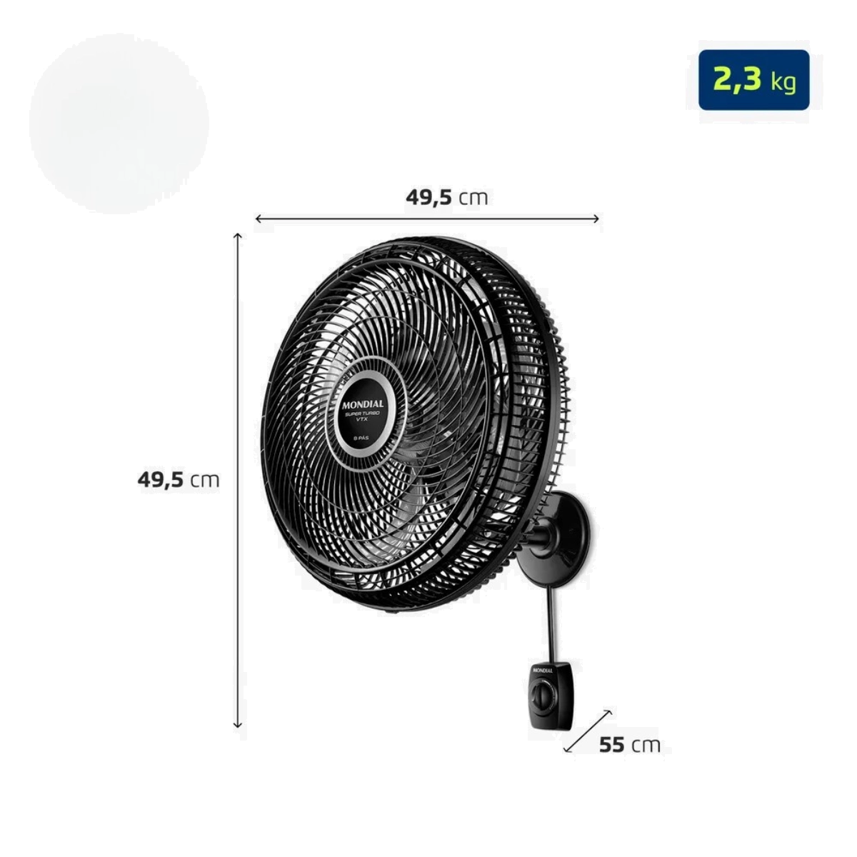 VENTILADOR DE PAREDE MONDIAL SUPER TURBO 8 PAS 40CM VTX-40P 220V VENTILADOR DE PAREDE MONDIAL SUPER TURBO 8 PAS 40CM VTX-40P 220V