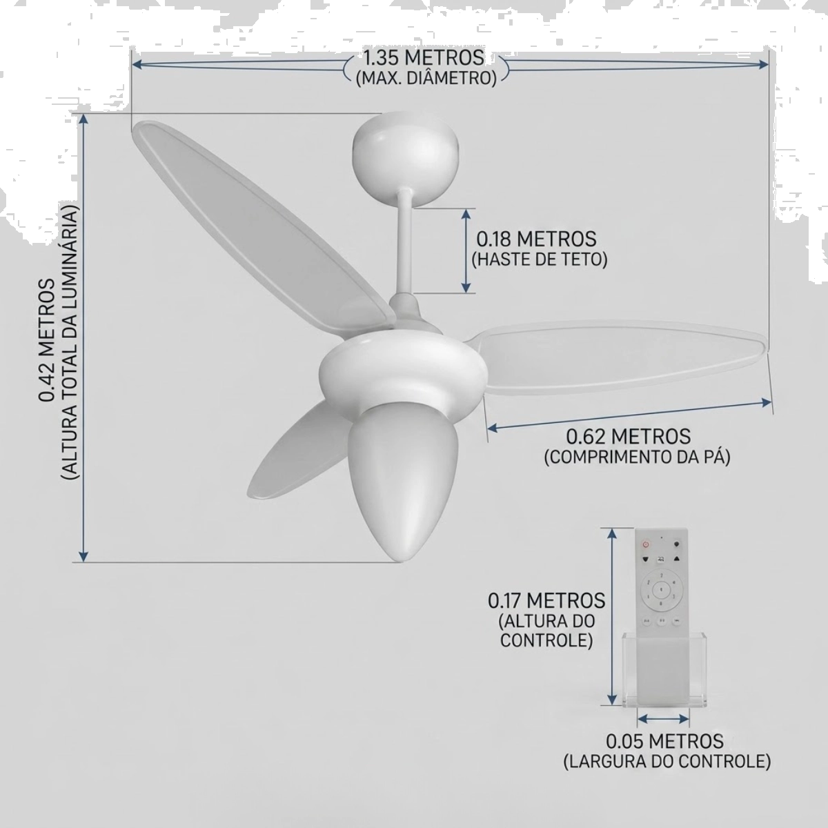 Ventilador de Teto Inverter com Controle Ventisol Wind Branco Bivolt Ventilador de Teto Inverter com Controle Ventisol Wind Branco Bivolt