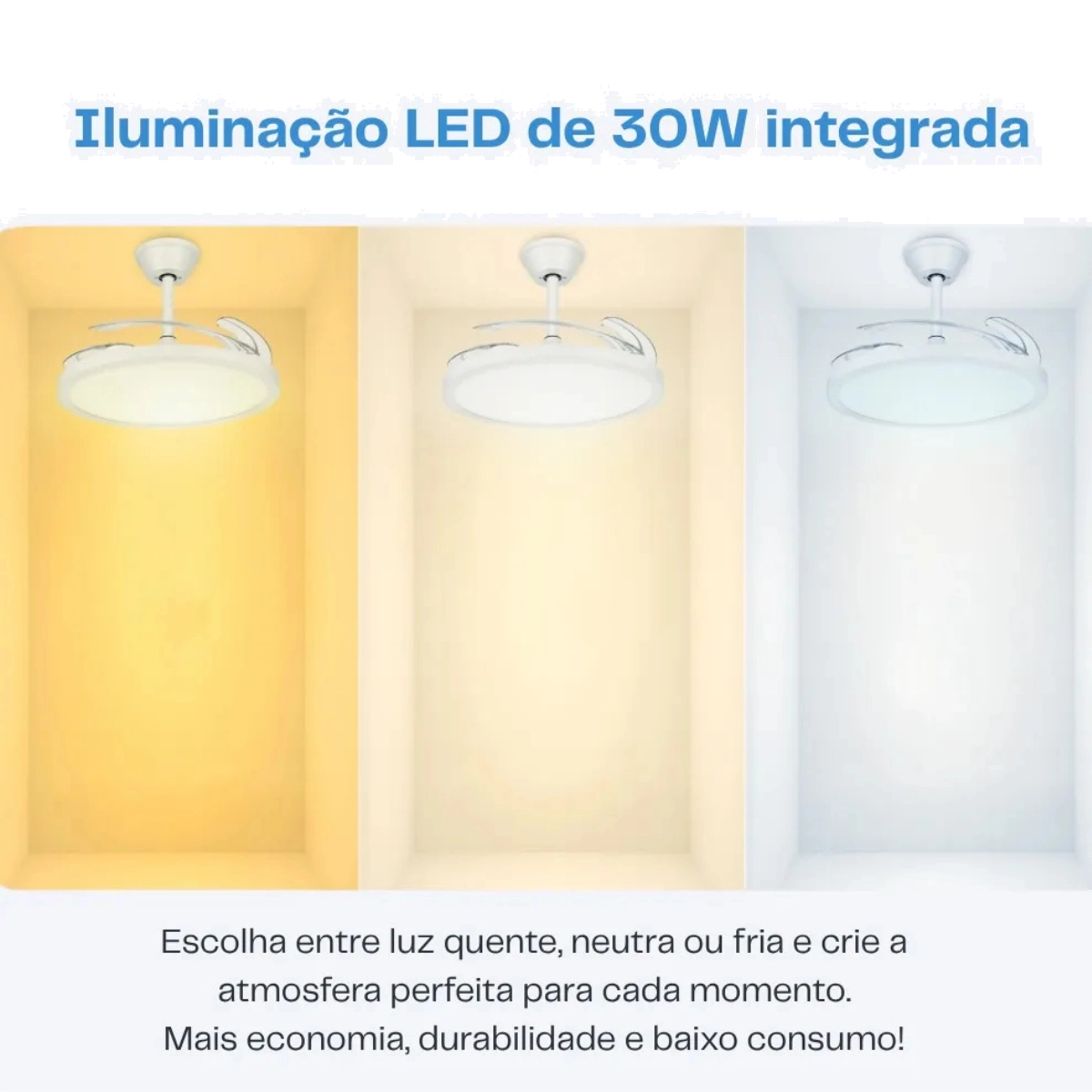 VENTILADOR DE TETO RETRÁTIL ELGIN SILENCE AIR PRO 4 PÁS 6 VEL BRANCO VENTILADOR DE TETO RETRÁTIL ELGIN SILENCE AIR PRO 4 PÁS 6 VEL BRANCO