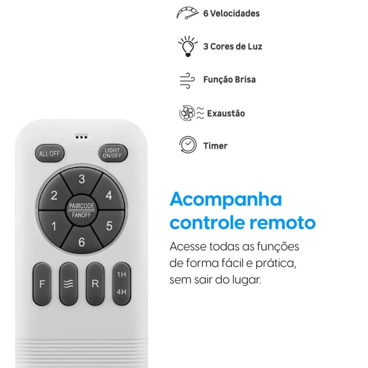 VENTILADOR DE TETO SILENCE AIR 30W 3 PÁS 6 VELOCIDADES LED 18W PRETO VENTILADOR DE TETO SILENCE AIR 30W 3 PÁS 6 VELOCIDADES LED 18W PRETO