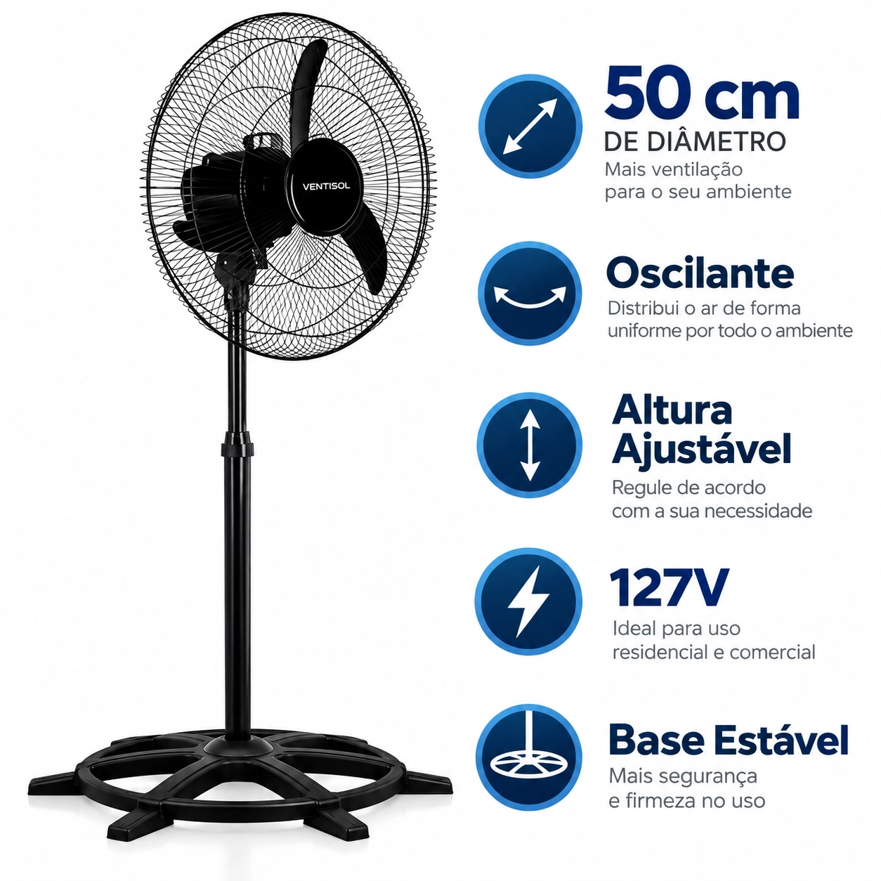VENTILADOR OSCILANTE DE COLUNA 50CM PREMIUM NEW PRETO E GRAFITE 127V VENTILADOR OSCILANTE DE COLUNA 50CM PREMIUM NEW PRETO E GRAFITE 127V